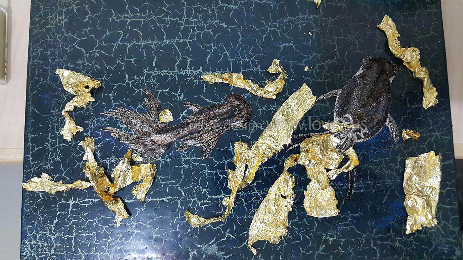 純金箔繪肉合蒔繪的方法